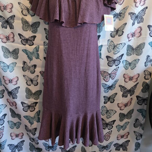 LuLaRoe Plum Ruffle Cici Dress NWT - Picture 8 of 8